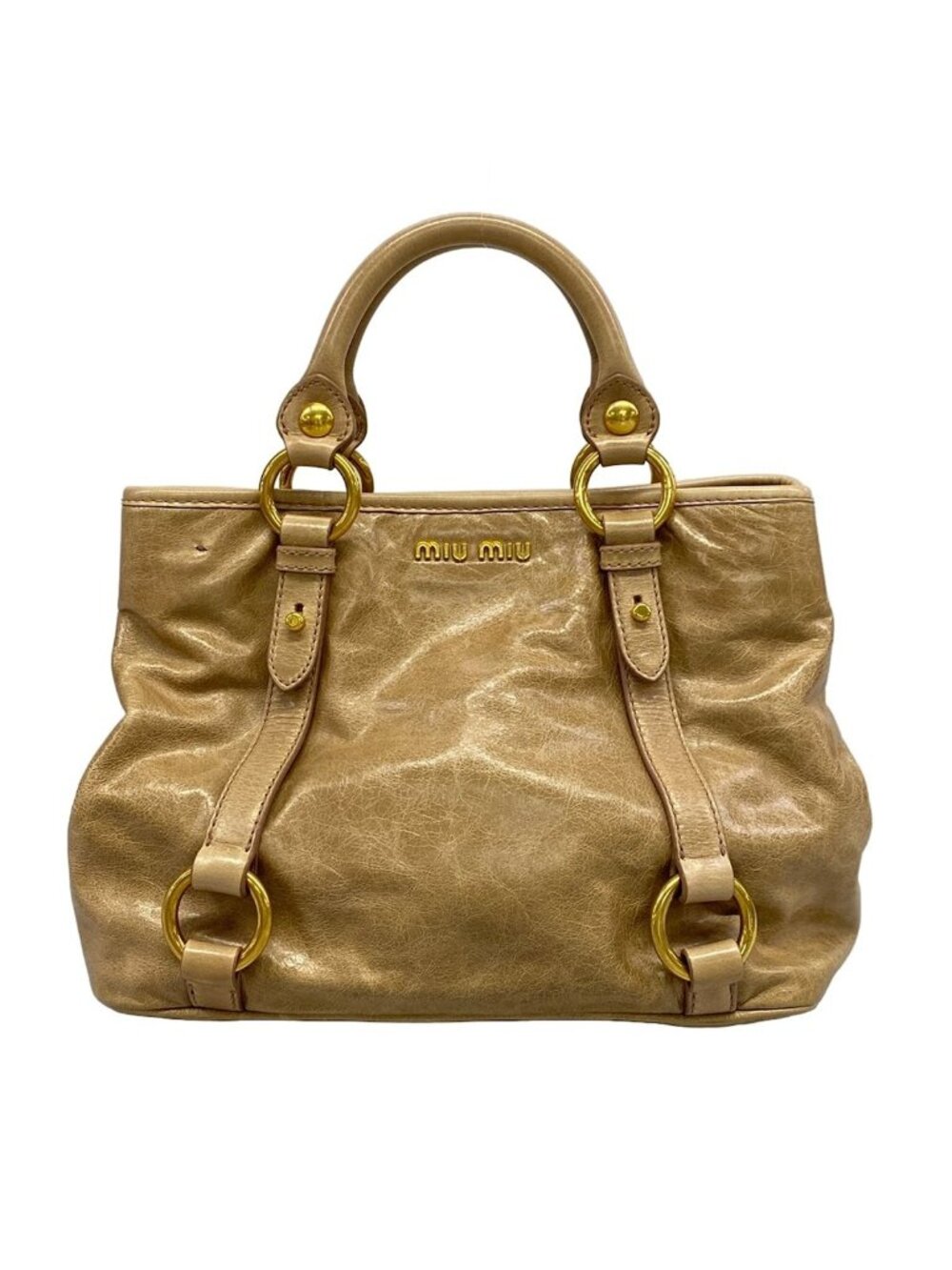 Miu Miu Handbag Beige Leather